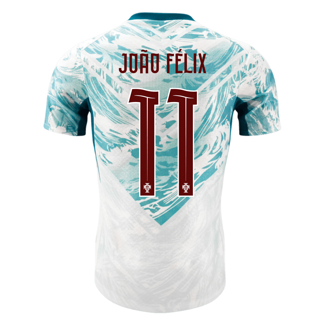 Portugal Tröja JOÃO FÉLIX #11 2026 Borta Autentisk White&Green-9