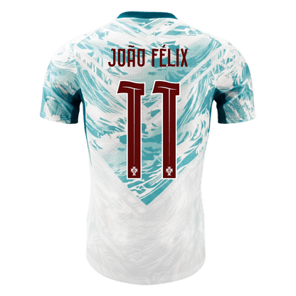 Portugal Tröja JOÃO FÉLIX #11 2026 Borta Autentisk White&Green-9