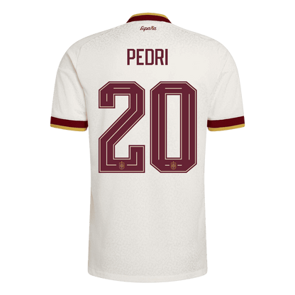 Spanien Tröja PEDRI #20 2026 Borta Autentisk Vit (2 Stjärnor)-9