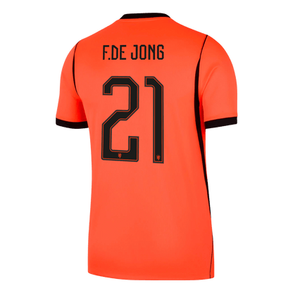 Nederländerna Tröja F.DE JONG #21 2026 Hemma Orange-9
