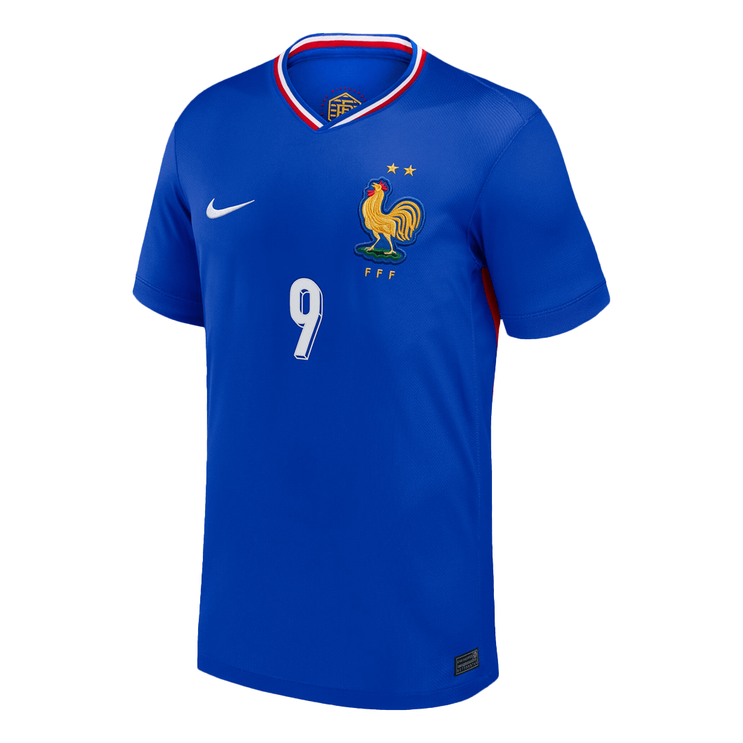 Frankrike Tröja THURAM #9 Euro 2024 Hemma Blå