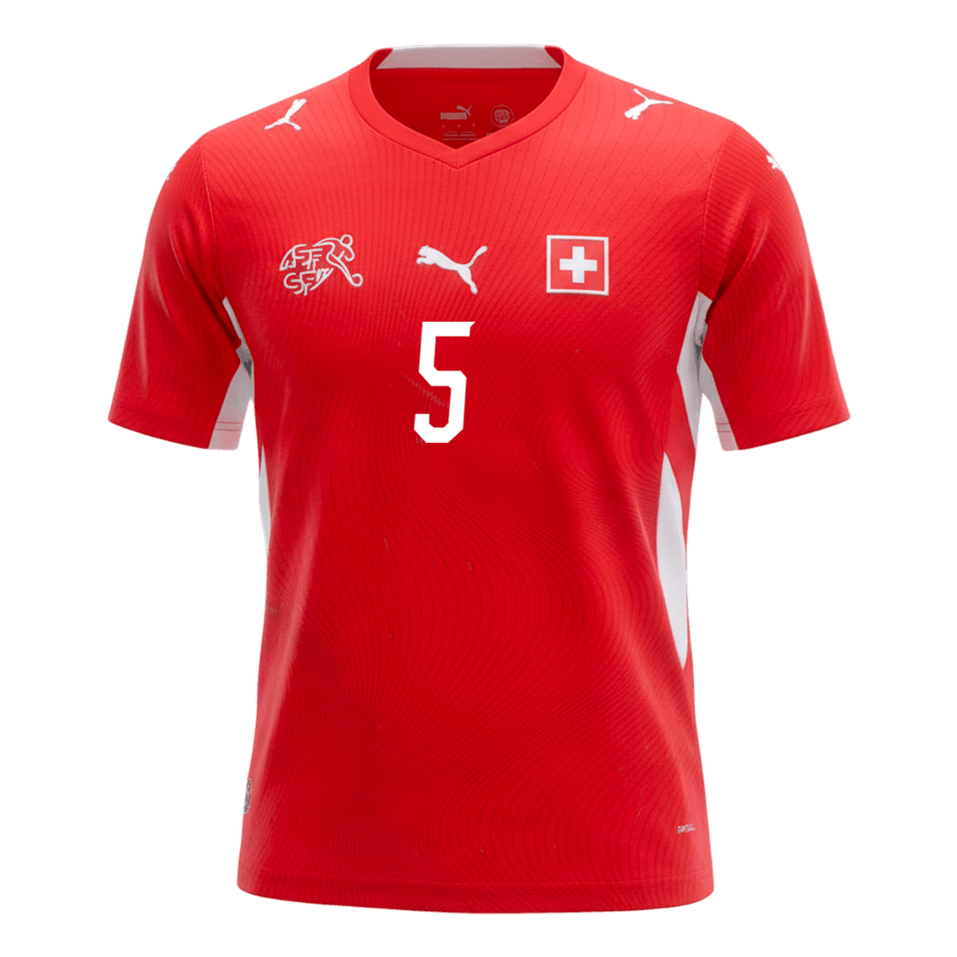 Schweiz Tröja AKANJI #5 2026 Hemma Röd-9