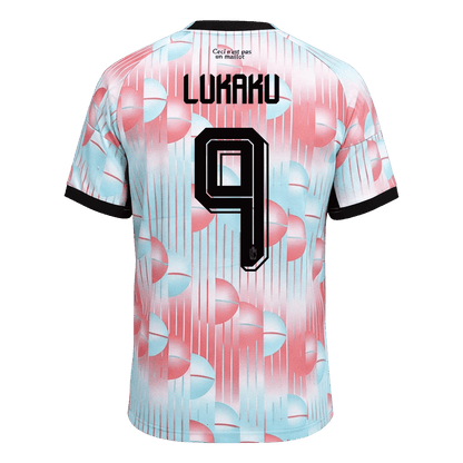 Belgien Tröja LUKAKU #9 2026 Borta Blue&Pink-9