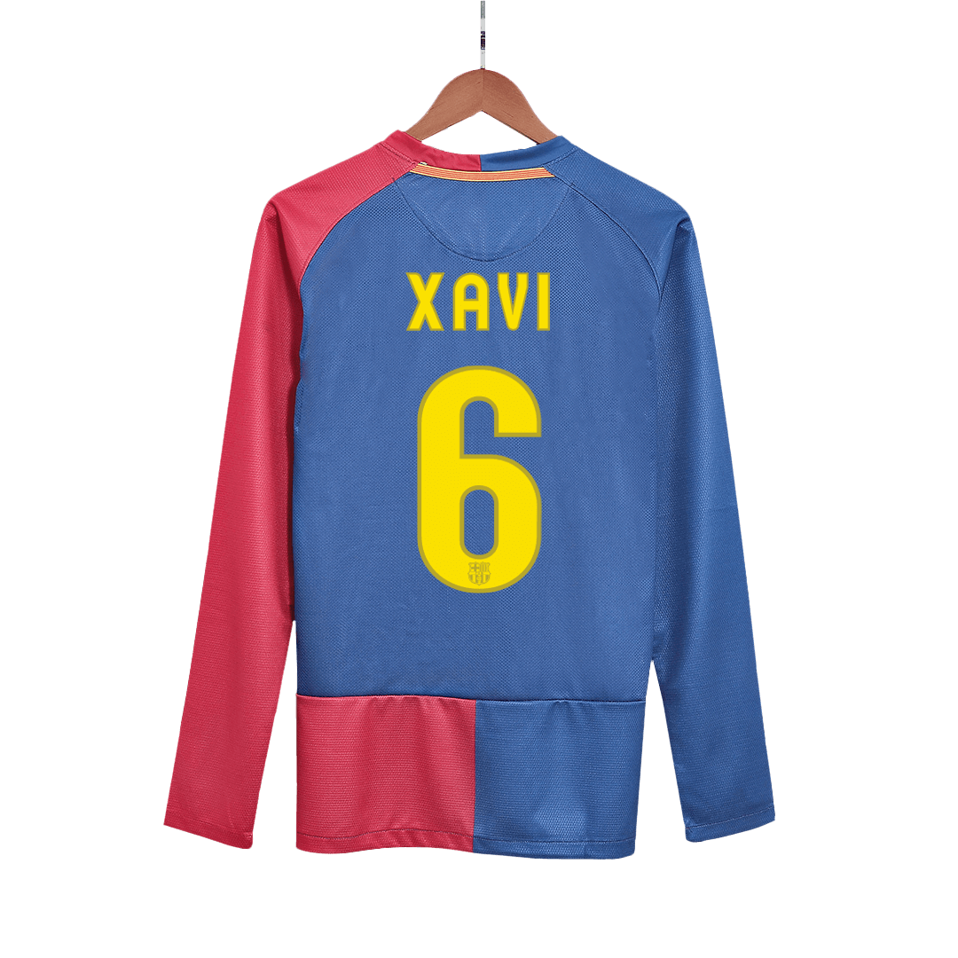 XAVI #6 Barcelona Hemmatröja 2008/09 Retro Tröja
 Röd & Blå - UCL Final