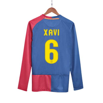 XAVI #6 Barcelona Hemmatröja 2008/09 Retro Tröja
 Röd & Blå - UCL Final