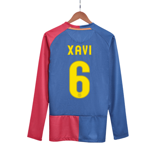 XAVI #6 Barcelona Hemmatröja 2008/09 Retro Tröja
 Röd & Blå - UCL Final