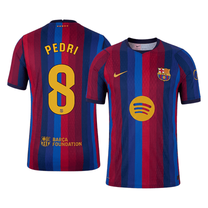 Barcelona Tröja PEDRI #8 2026/27 Hemma Autentisk Röd & Blå