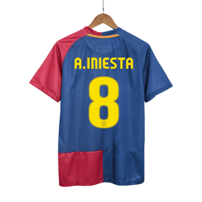 A.INIESTA #8 Barcelona Hemmatröja 2008/09 Retro Tröja
 Blue&Red - UCL Final