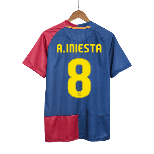 A.INIESTA #8 Barcelona Hemmatröja 2008/09 Retro Tröja
 Blue&Red - UCL Final