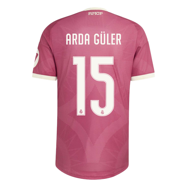 Real Madrid Tröja ARDA GÜLER #15 2026/27 Tredje Autentisk Rosa-3