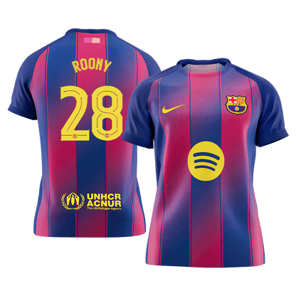 ROONY #28 Barcelona Tröja 2025/26 Hemma Premium Röd & Blå - UCL