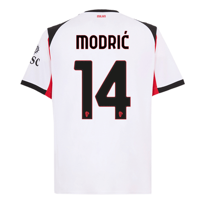 AC Milan Tröja MODRIĆ #14 2025/26 Borta Vit-14