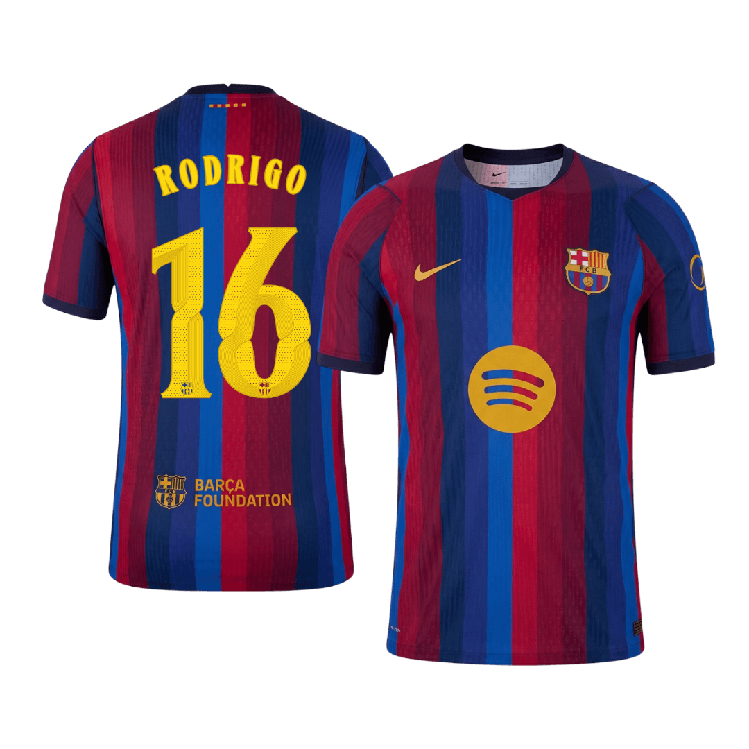 Barcelona Tröja RODRIGO #16 2026/27 Hemma Autentisk Röd & Blå - UCL