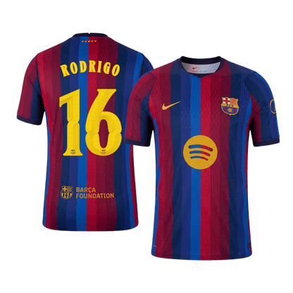 Barcelona Tröja RODRIGO #16 2026/27 Hemma Autentisk Röd & Blå - UCL