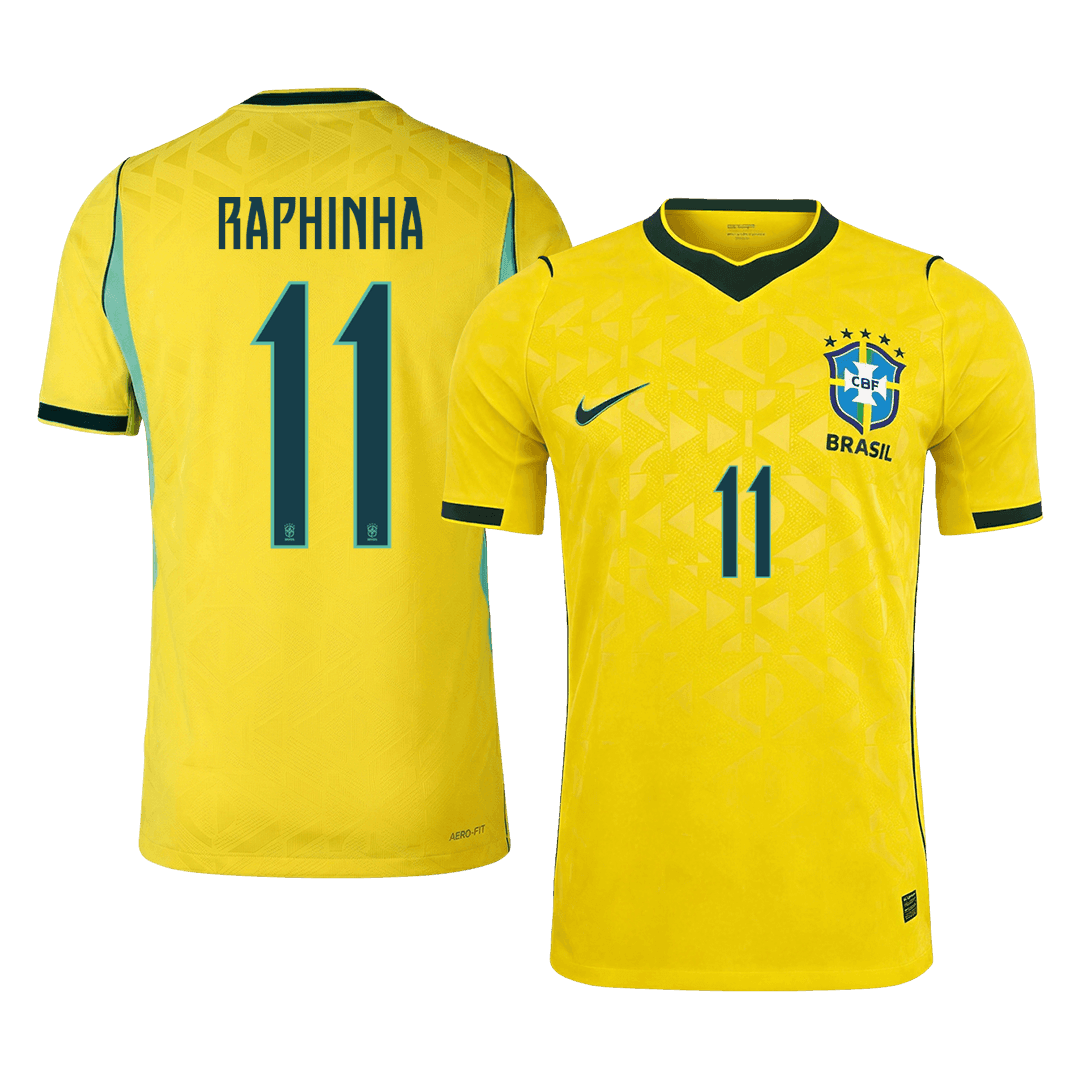 Brasilien Tröja RAPHINHA #11 2026 Hemma Autentisk Gul