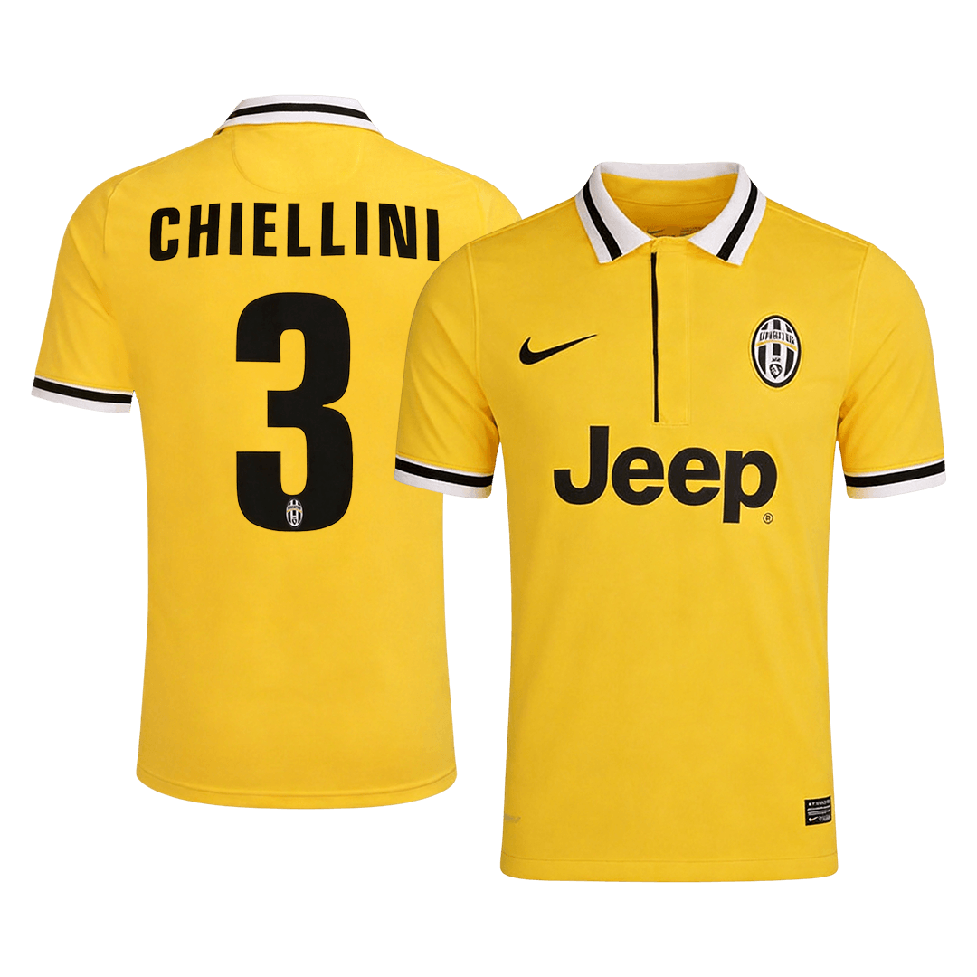 CHIELLINI #3 Juventus Bortatröja 2013/14 Retro Tröja
 Gul