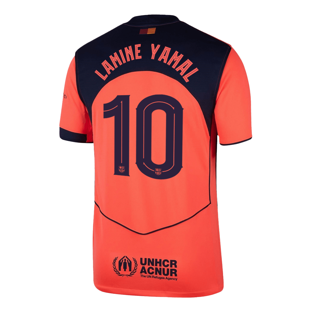 Barcelona Tröja LAMINE YAMAL #10 2025/26 Tredje Orange - UCL-11