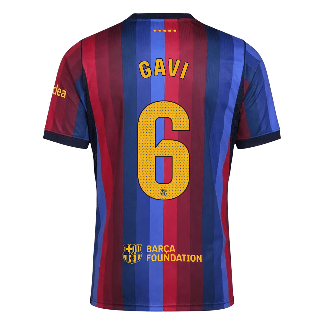 Barcelona Tröja GAVI #6 2026/27 Hemma Blue&Garnet
