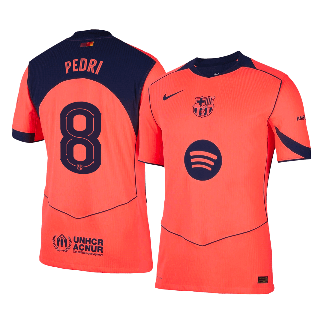 Barcelona Tröja PEDRI #8 2025/26 Tredje Orange - UCL