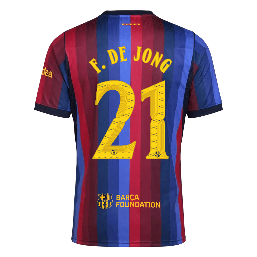 Barcelona Tröja F. DE JONG #21 2026/27 Hemma Blue&Garnet - UCL-3