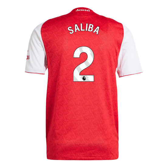Arsenal Tröja SALIBA #2 2025/26 Hemma Röd-12
