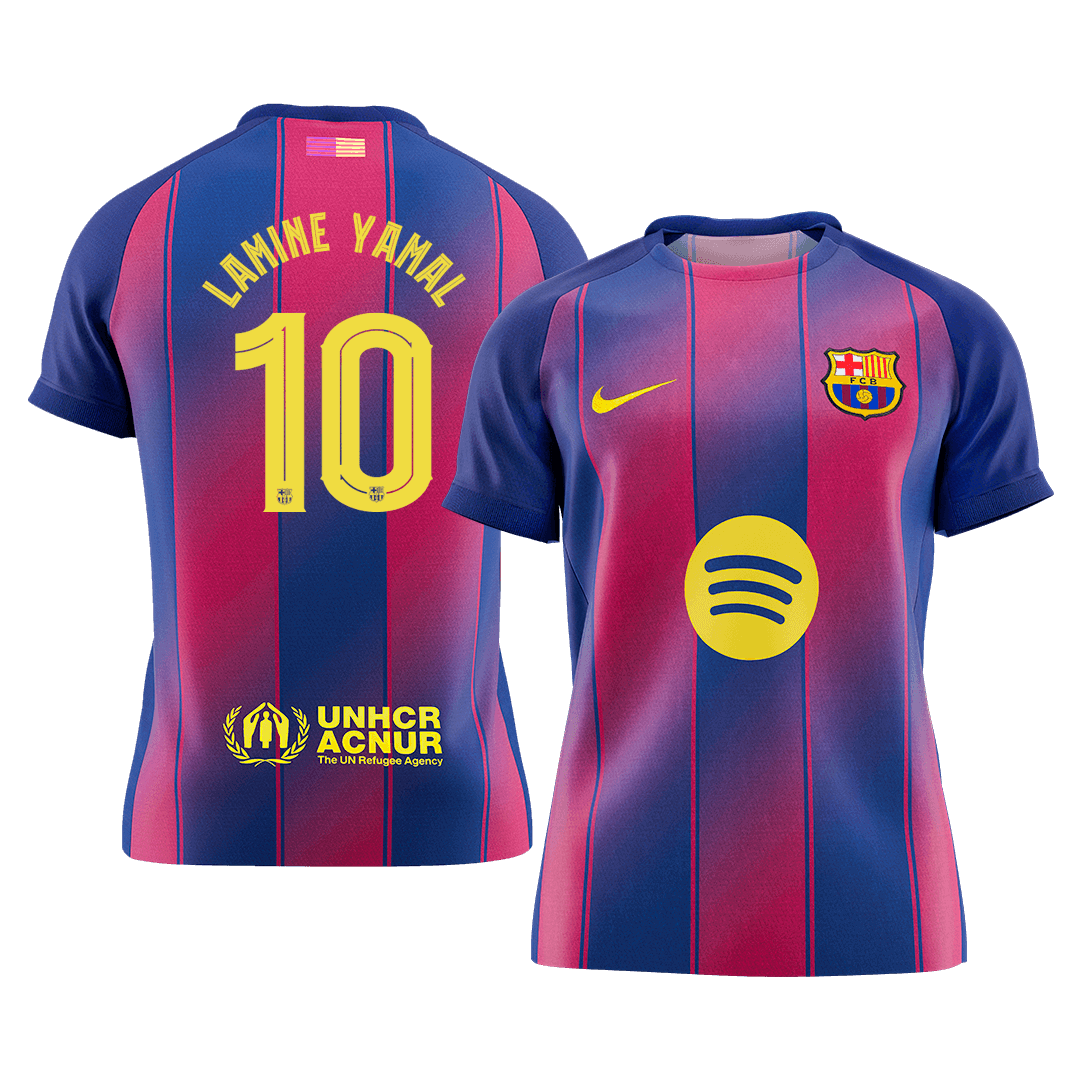 LAMINE YAMAL #10 Barcelona Tröja 2025/26 Hemma Premium Röd & Blå - UCL