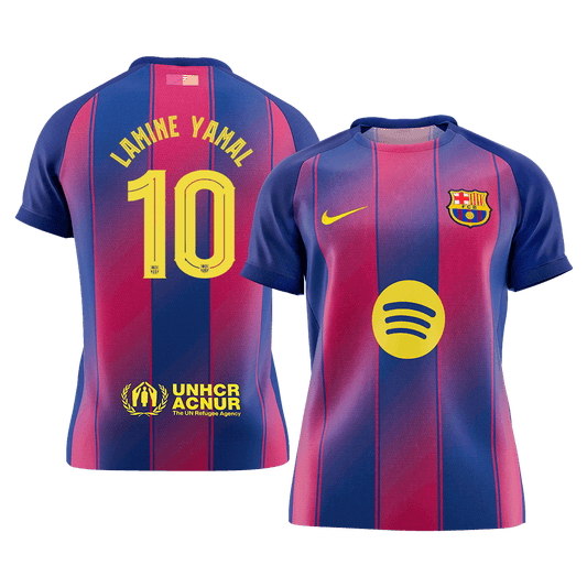 LAMINE YAMAL #10 Barcelona Tröja 2025/26 Hemma Premium Röd & Blå - UCL