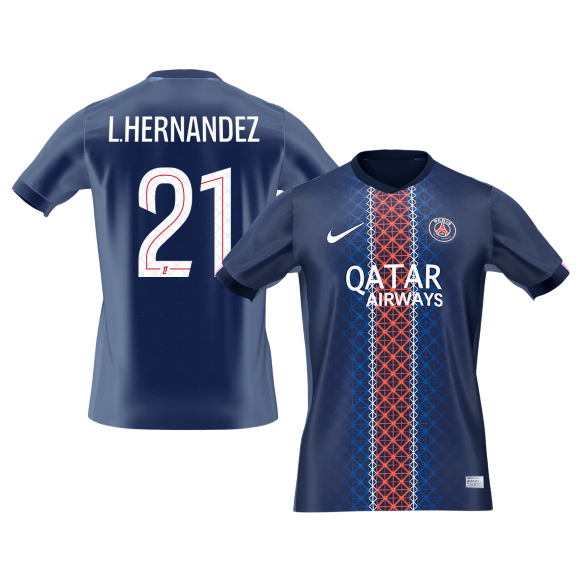 L.HERNANDEZ #21 PSG Tröja 2025/26 Hemma Premium Mörkblå