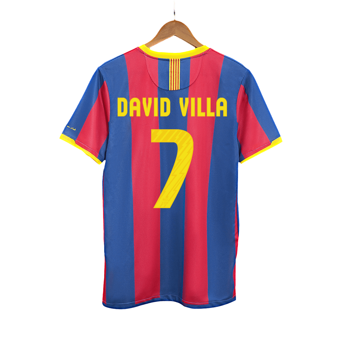 DAVID VILLA #7 Barcelona Hemmatröja 2010/11 Retro Tröja
 Röd & Blå