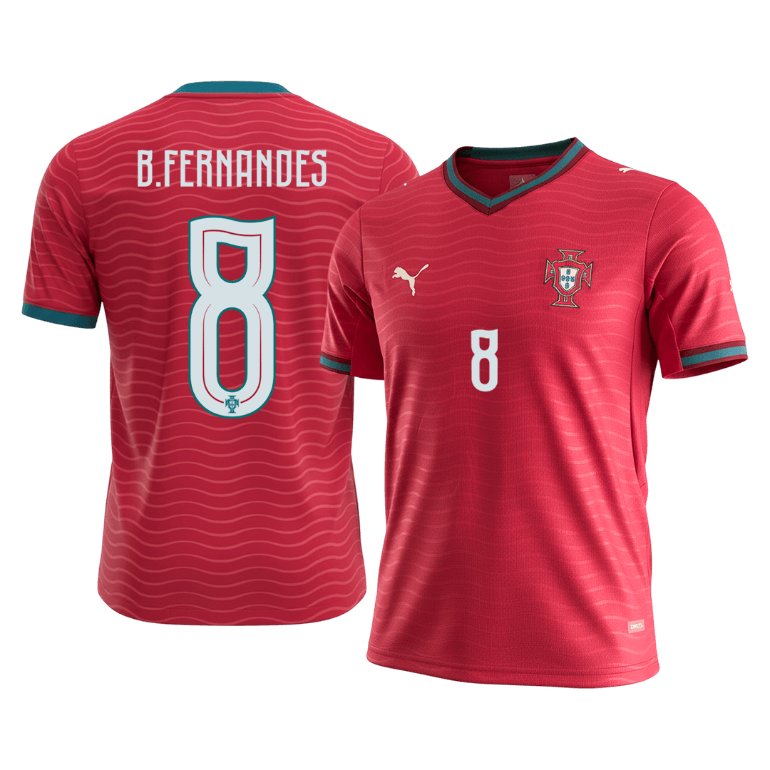 B.FERNANDES #8 Portugal Tröja 2026 Hemma Premium Röd