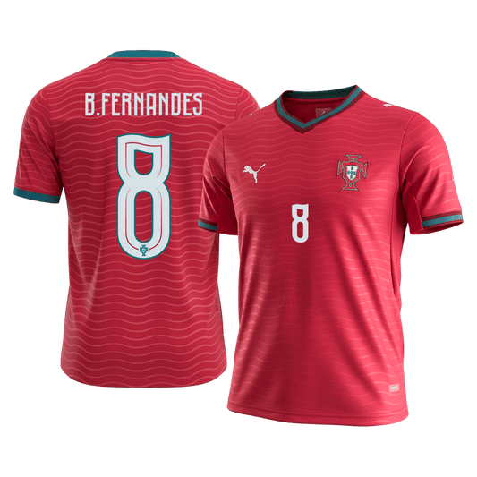 B.FERNANDES #8 Portugal Tröja 2026 Hemma Premium Röd