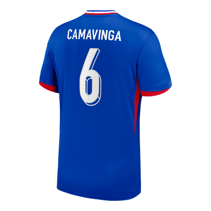 Frankrike Tröja CAMAVINGA #6 Euro 2024 Hemma Blå-7