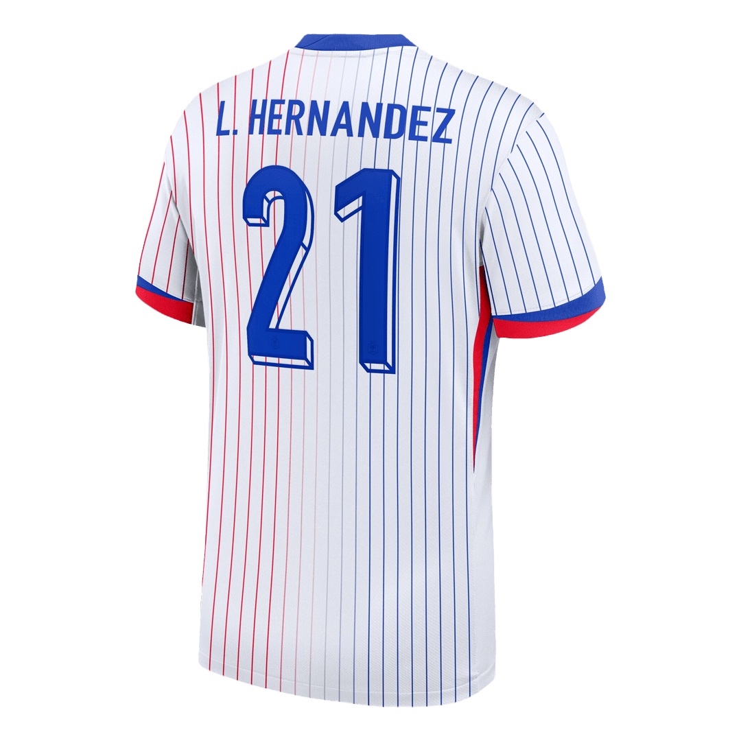 Frankrike Tröja L.HERNANDEZ #21 Euro 2024 Borta Vit-7