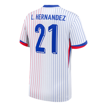 Frankrike Tröja L.HERNANDEZ #21 Euro 2024 Borta Vit-7