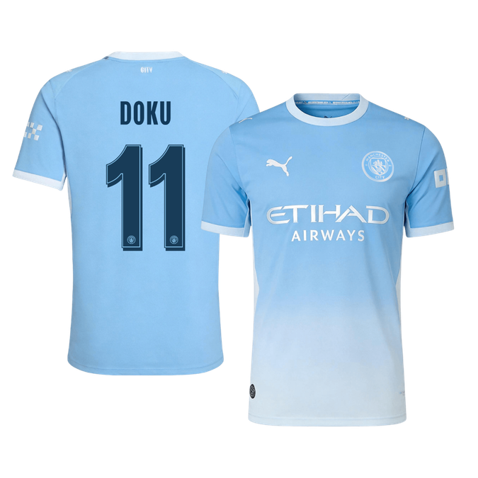 Manchester City Tröja DOKU #11 2026/27 Hemma Autentisk Blå - UCL