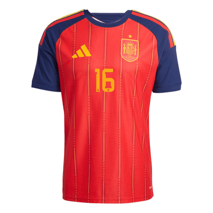 Spanien Tröja RODRIGO #16 2026 Hemma Autentisk Röd-2