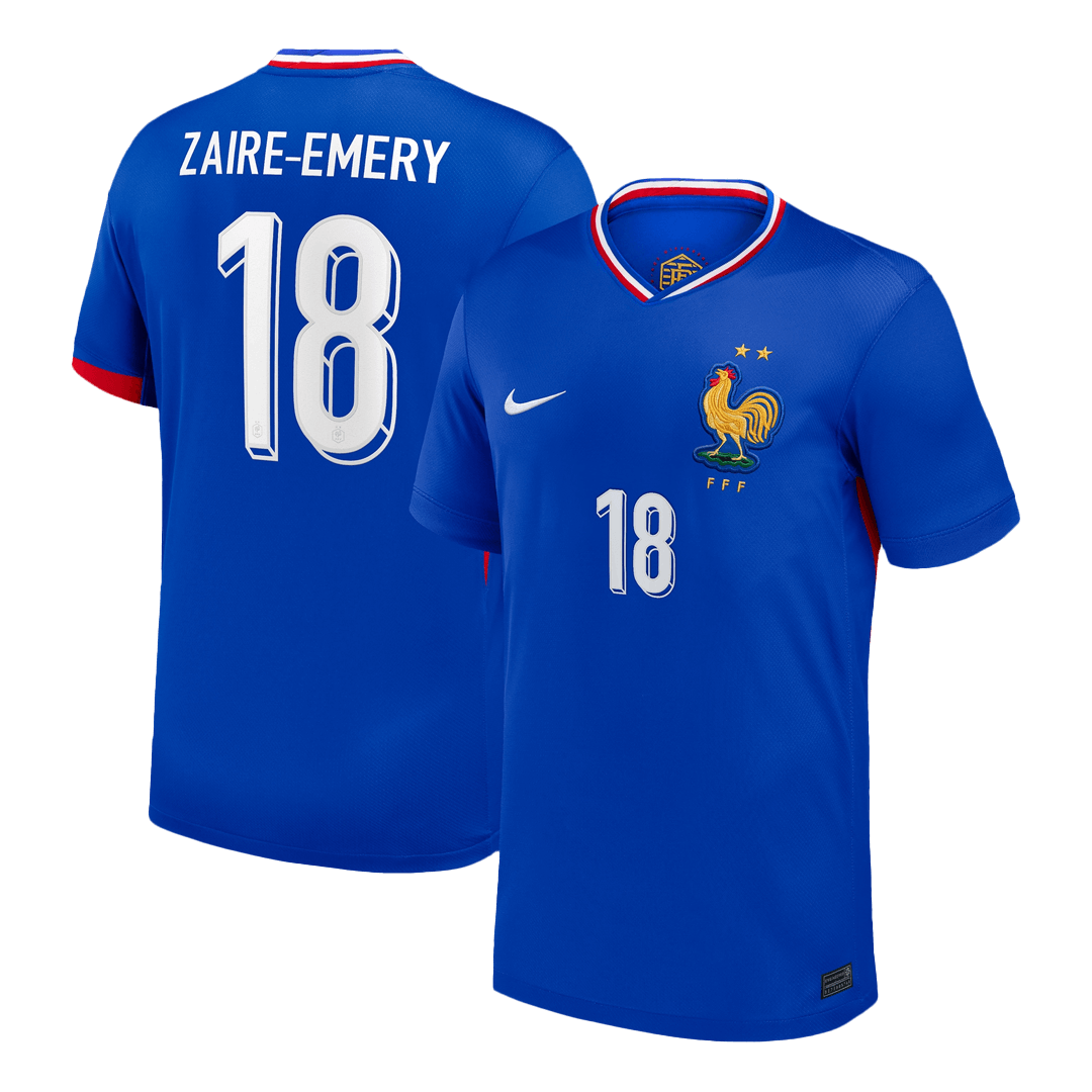 Frankrike Tröja ZAIRE-EMERY #18 Euro 2024 Hemma Blå