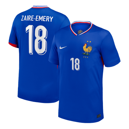 Frankrike Tröja ZAIRE-EMERY #18 Euro 2024 Hemma Blå