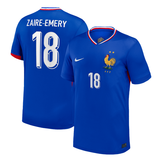 Frankrike Tröja ZAIRE-EMERY #18 Euro 2024 Hemma Blå