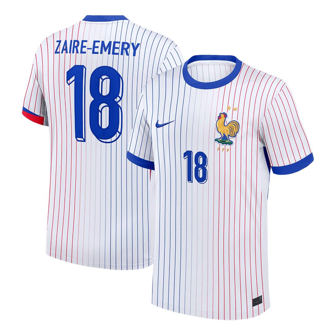 Frankrike Tröja ZAIRE-EMERY #18 Euro 2024 Borta Vit