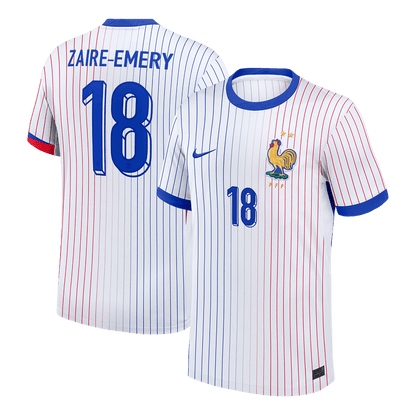 Frankrike Tröja ZAIRE-EMERY #18 Euro 2024 Borta Vit