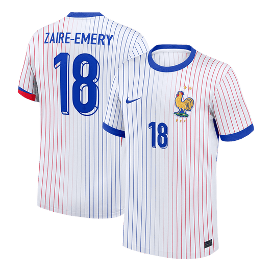 Frankrike Tröja ZAIRE-EMERY #18 Euro 2024 Borta Vit