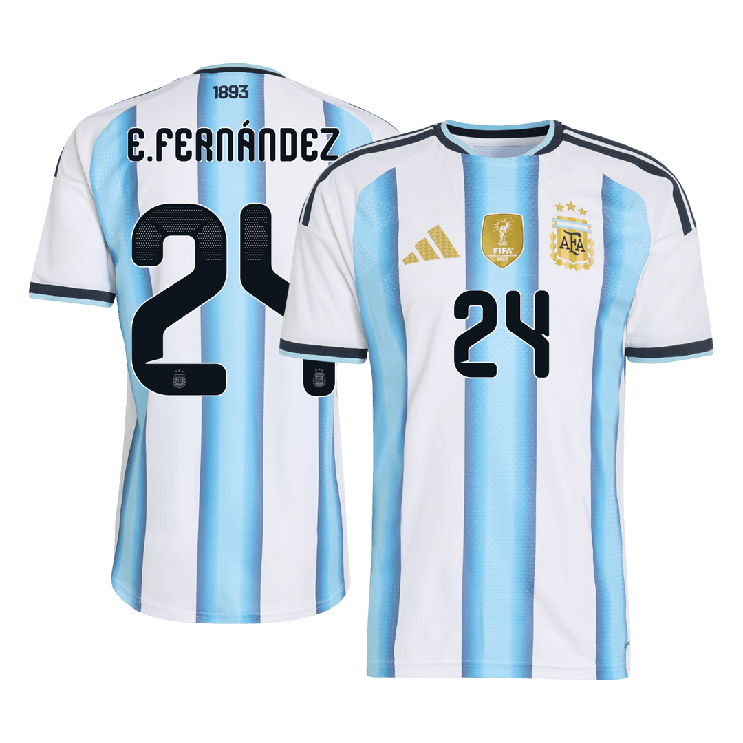 Argentina Tröja E. FERNÁNDEZ #24 2026 Hemma Autentisk Blå & Vit