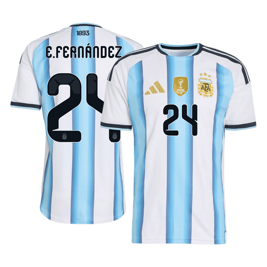 Argentina Tröja E. FERNÁNDEZ #24 2026 Hemma Autentisk Blå & Vit