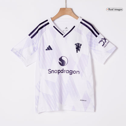 Manchester United Tröja 2025/26 Bortaställ Vit Barn-13