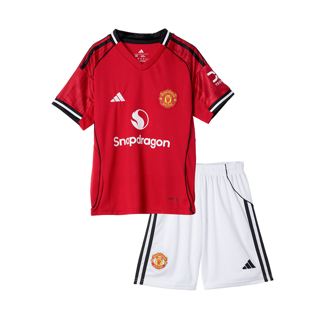 Manchester United Tröja 2025/26 Hemma Röd Barn-15