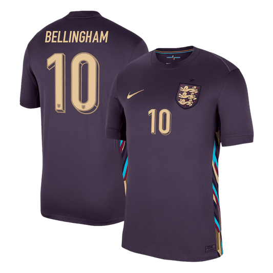 England Tröja BELLINGHAM #10 2024 Borta Mörkblå