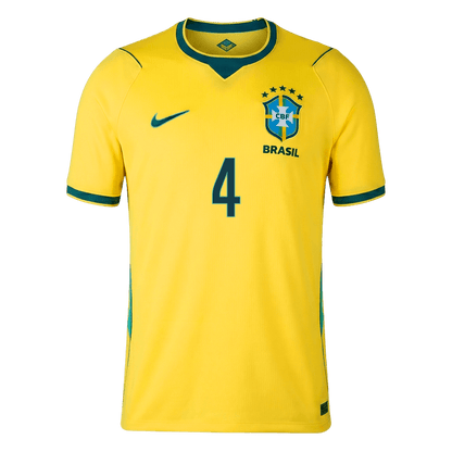 Brasilien Tröja MARQUINHOS #4 2026 Hemma Gul-5