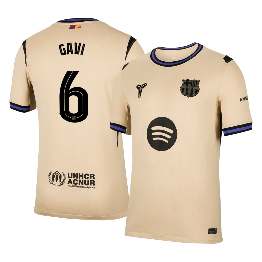 Barcelona Tröja GAVI #6 2025/26 Borta Gul - UCL