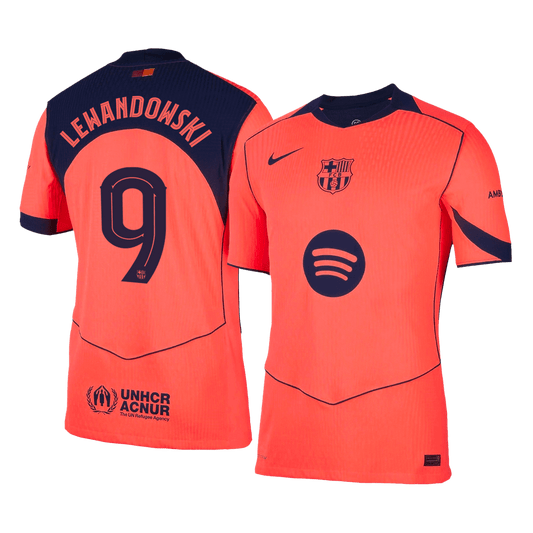 Barcelona Tröja LEWANDOWSKI #9 2025/26 Tredje Orange - UCL